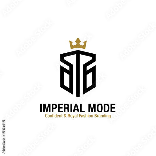 Luxury Imperial Fashion Crown Shield Logo