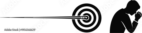 Creative SEO Title: Lost Focus and Missed Target Contemplation Icons