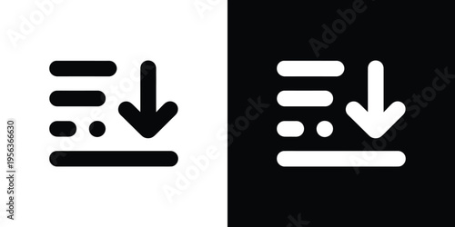 Black and white download on contrasting backgrounds