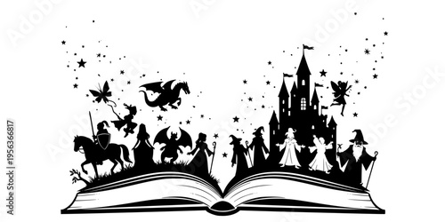 Open Book with Story Elements
