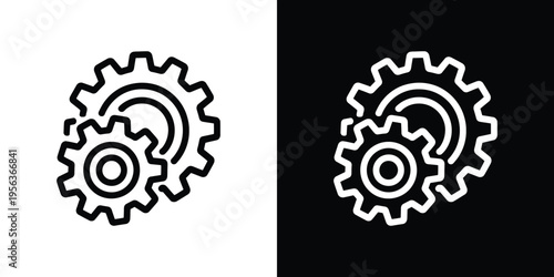 Black and white gear on contrasting backgrounds mechanical