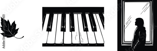 Melancholy Autumn Melodies and Window Solitude Icons