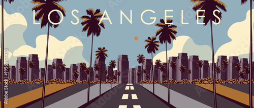 Los Angeles background, banner, Los Angeles horizontal poster