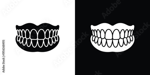 Black and white vampire teeth fangs mouth dental