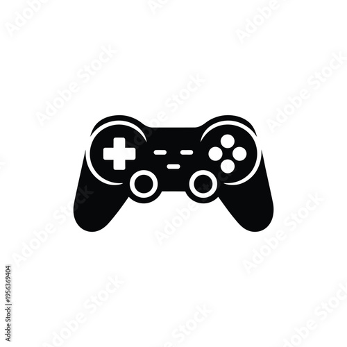 Black game controller on white background gaming controller