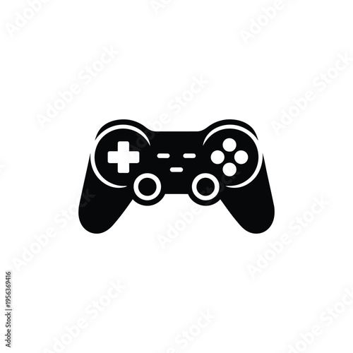 Black game controller with white accents gaming controller