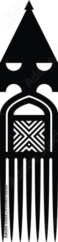 African Hair Pick - Vintage Afro Comb Silhouette Vector Design
