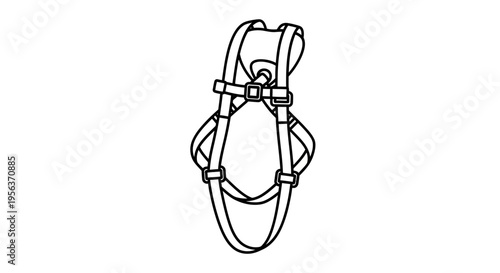 Full Body Safety Harness Line Art Icon for Construction and Industrial Fall Protection Equipment