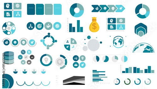 Big collection of infographic elements Illustration in a flat style