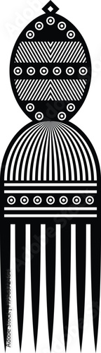 African Hair Pick - Vintage Afro Comb Silhouette Vector Design
