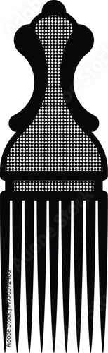 African Hair Pick - Vintage Afro Comb Silhouette Vector Design
