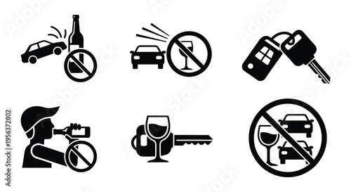Don t drink and drive a collection of warning icons and symbols
