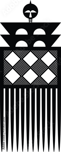 African Hair Pick - Vintage Afro Comb Silhouette Vector Design
