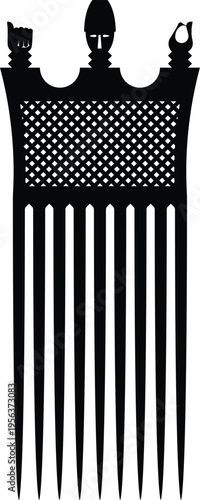 African Hair Pick - Vintage Afro Comb Silhouette Vector Design
