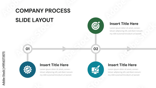 Business process flow with service icons and target goal