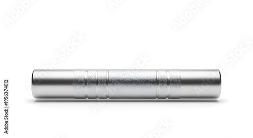 A textured silver metal cylinder or rod with a knurled grip on a clean white background.