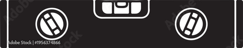 Spirit level icon in silhouette on white background.