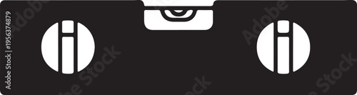 Spirit level icon in silhouette on white background.