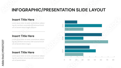 Infographic slide showing horizontal bar chart with yearly data