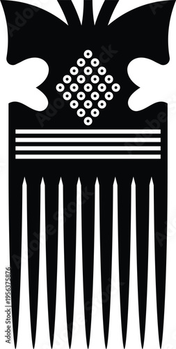 African Hair Pick - Vintage Afro Comb Silhouette Vector Design
