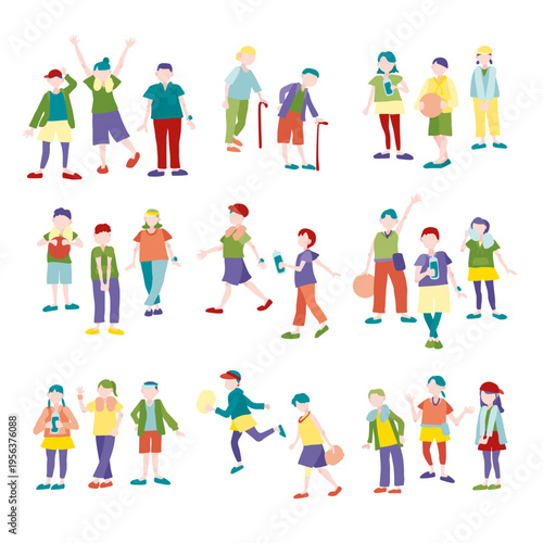 運動している人のイラストセット