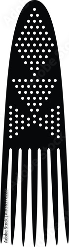 African Hair Pick - Vintage Afro Comb Silhouette Vector Design
