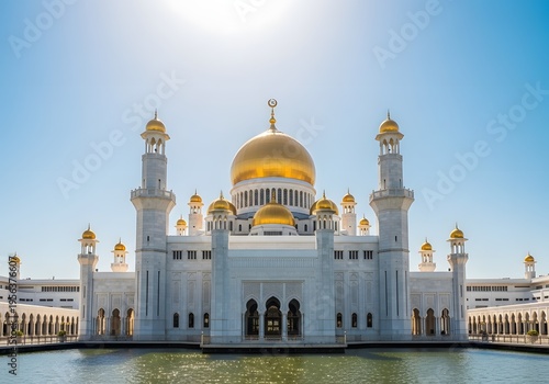 Sultan omar ali saifuddien mosque in brunei at daytime