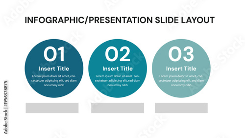 Presentation slide with three numbered circles for steps or stages