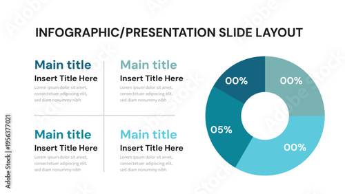 Professional Infographic Presentation Slide with a Donut Graph Illustrating Data Distribution