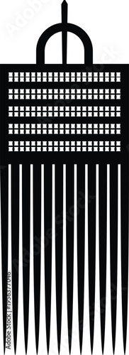 African Hair Pick - Vintage Afro Comb Silhouette Vector Design
