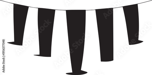 Bunting flags hanging in row vector illustration festive decoration background