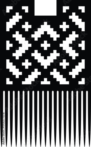 African Hair Pick - Vintage Afro Comb Silhouette Vector Design
