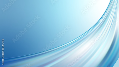 青グラデーションのビジネス向けテクノロジーウェーブフレーム背景（16対9・プレゼン・バナー・コピースペース）