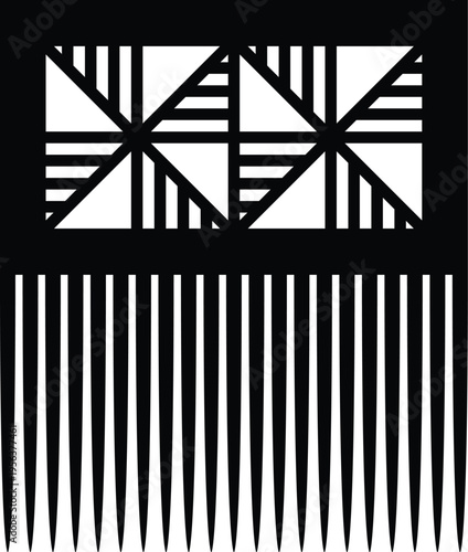 African Hair Pick - Vintage Afro Comb Silhouette Vector Design
