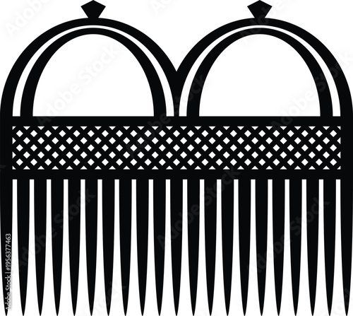 African Hair Pick - Vintage Afro Comb Silhouette Vector Design
