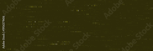 Cybersecurity Data Encryption Background with Olive Green Digital Binary Code Stream