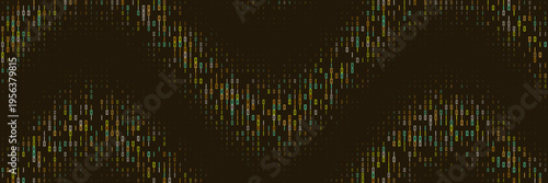 Abstract Quantum Computing Data Visualization with Binary Code Stream and Encryption Flow