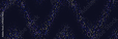 Abstract Quantum Computing Data Stream Visualization with Digital Waveform Pattern