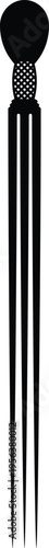 African Traditional Hairpin Vector Silhouette Illustration