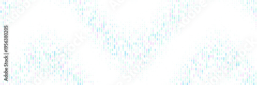 Quantum computing data stream visualization with abstract binary code pattern