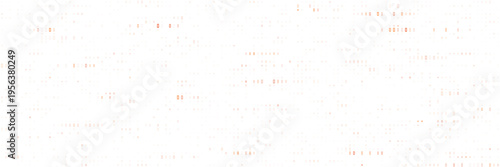 Abstract digital data stream pattern for cybersecurity background, minimalist orange glitch art on white
