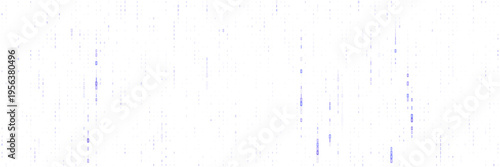 Minimalist Quantum Computing Data Stream with Light Blue Binary Code on White Background