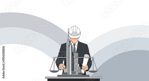 Architectural equilibrium: an illustration balancing design and engineering integrity