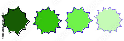 Green Starburst Price Tags for Eco Friendly Product Sales and Discounts