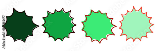 Green Eco Friendly Starburst Stickers for Sustainable Product Labeling