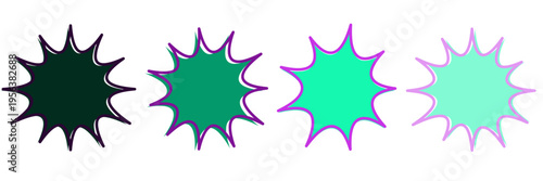 Retro Y2K aesthetic starburst explosion stickers for social media and comic book design