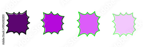 Purple Comic Speech Bubbles for Retro Pop Art Graphic Design