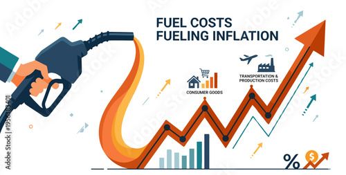 Fuel Costs Driving Inflation Economic Concept