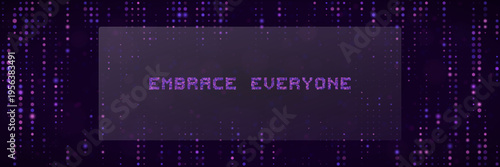 Embrace Everyone Digital Inclusion Banner, Purple Cyberpunk Diversity Graphic