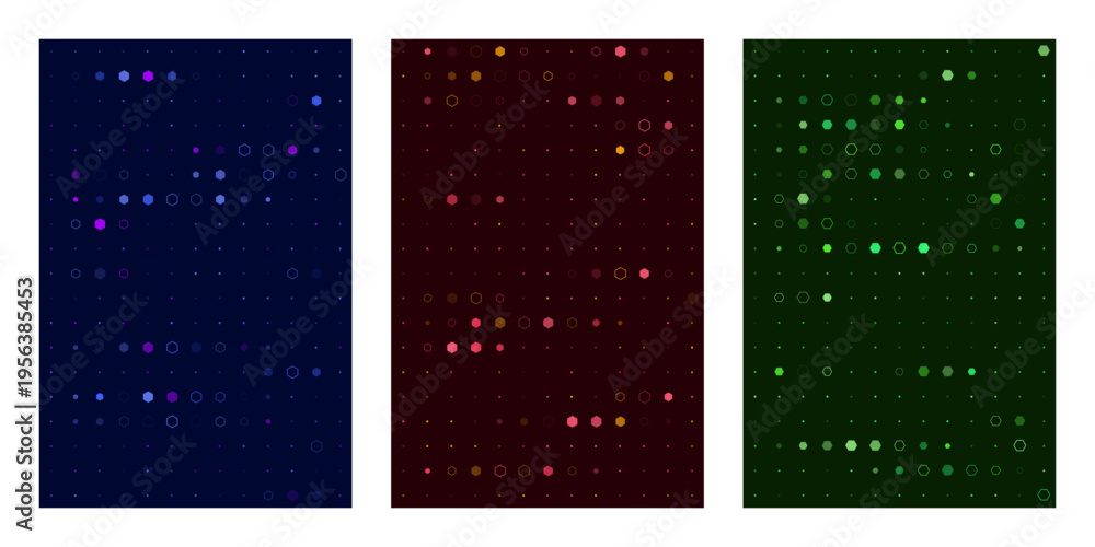 Fototapeta premium Abstract Data Visualization Background with Hexagonal Grid and Digital Matrix Patterns